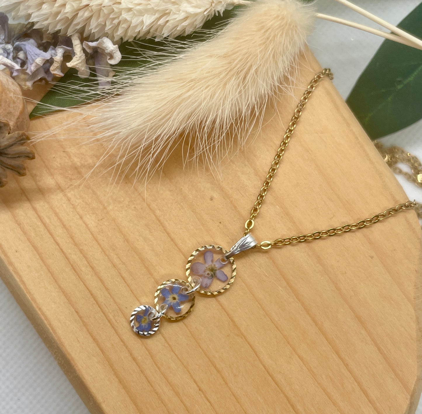 Gold and silver mix forget me not set