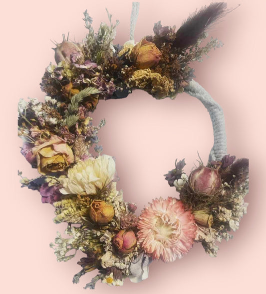 Dried flower wreath