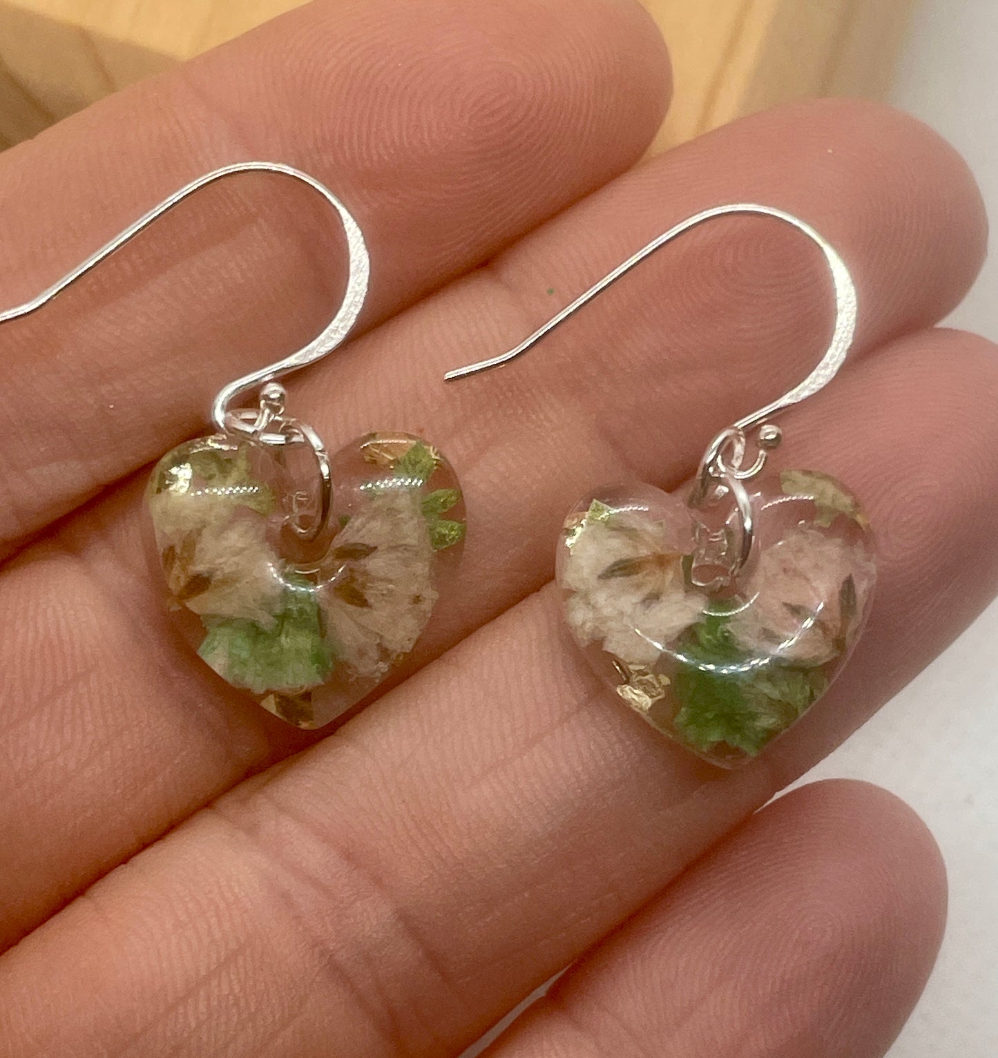 Flat gypsophila green and white