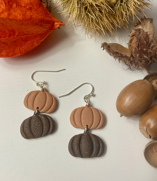 Double browns pumpkin dangles