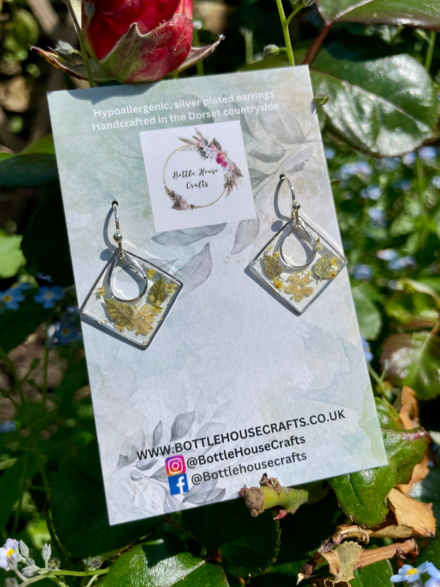Art deco floral earrings