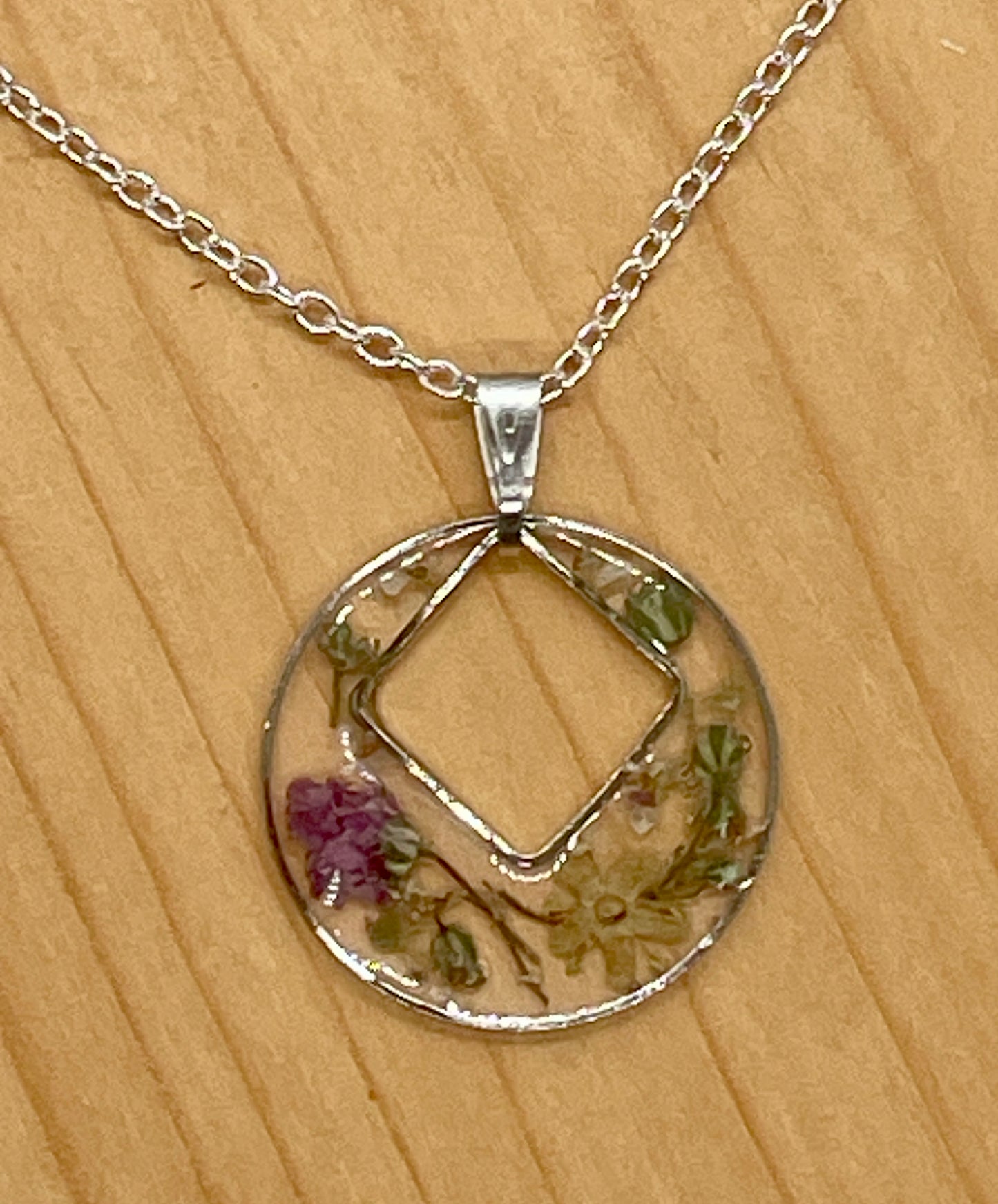 Gypsophila and elderflower circle necklace