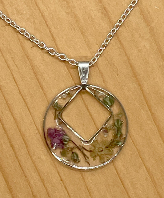 Gypsophila and elderflower circle necklace