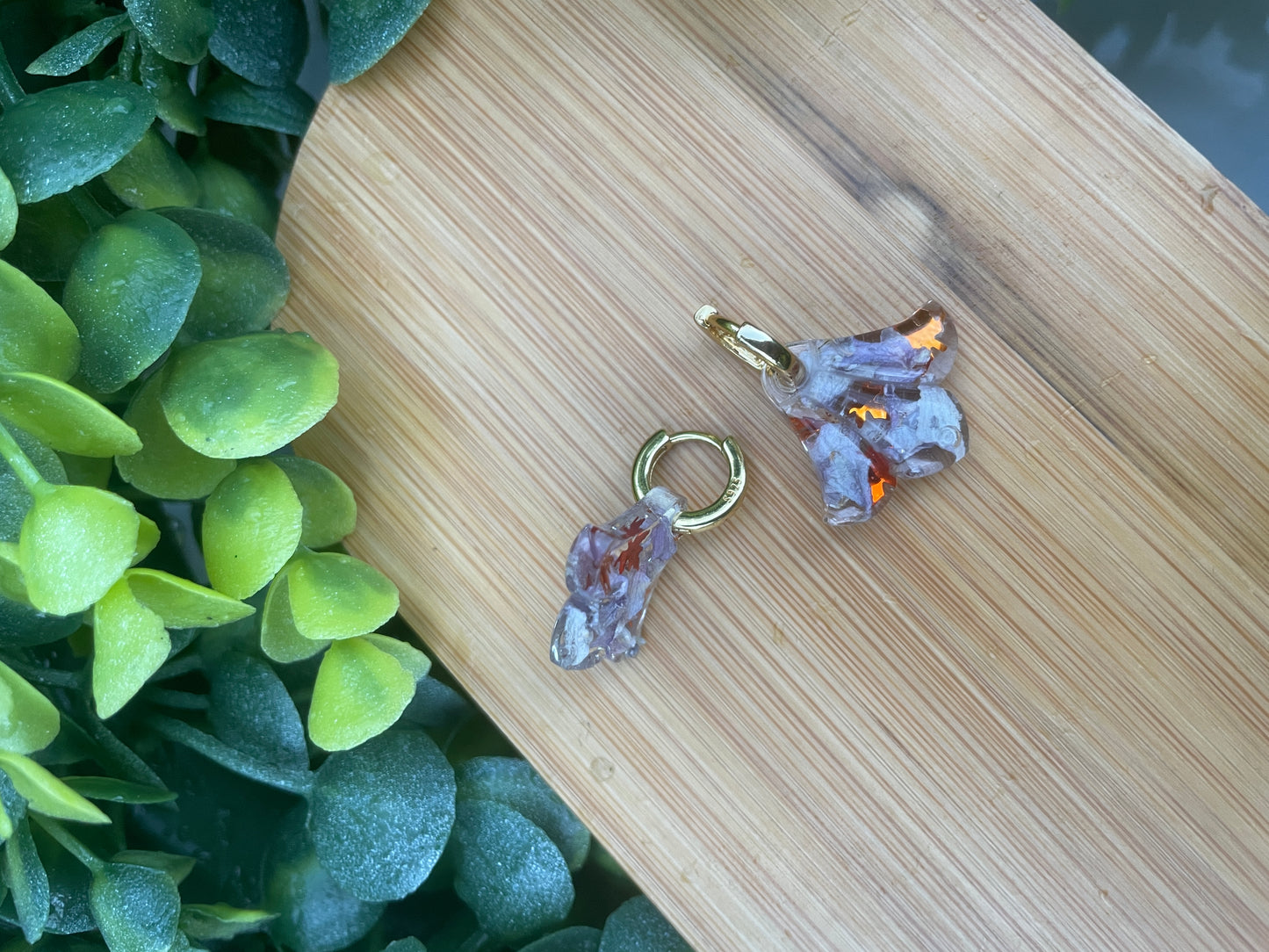 Hydrangea bell drop earrings