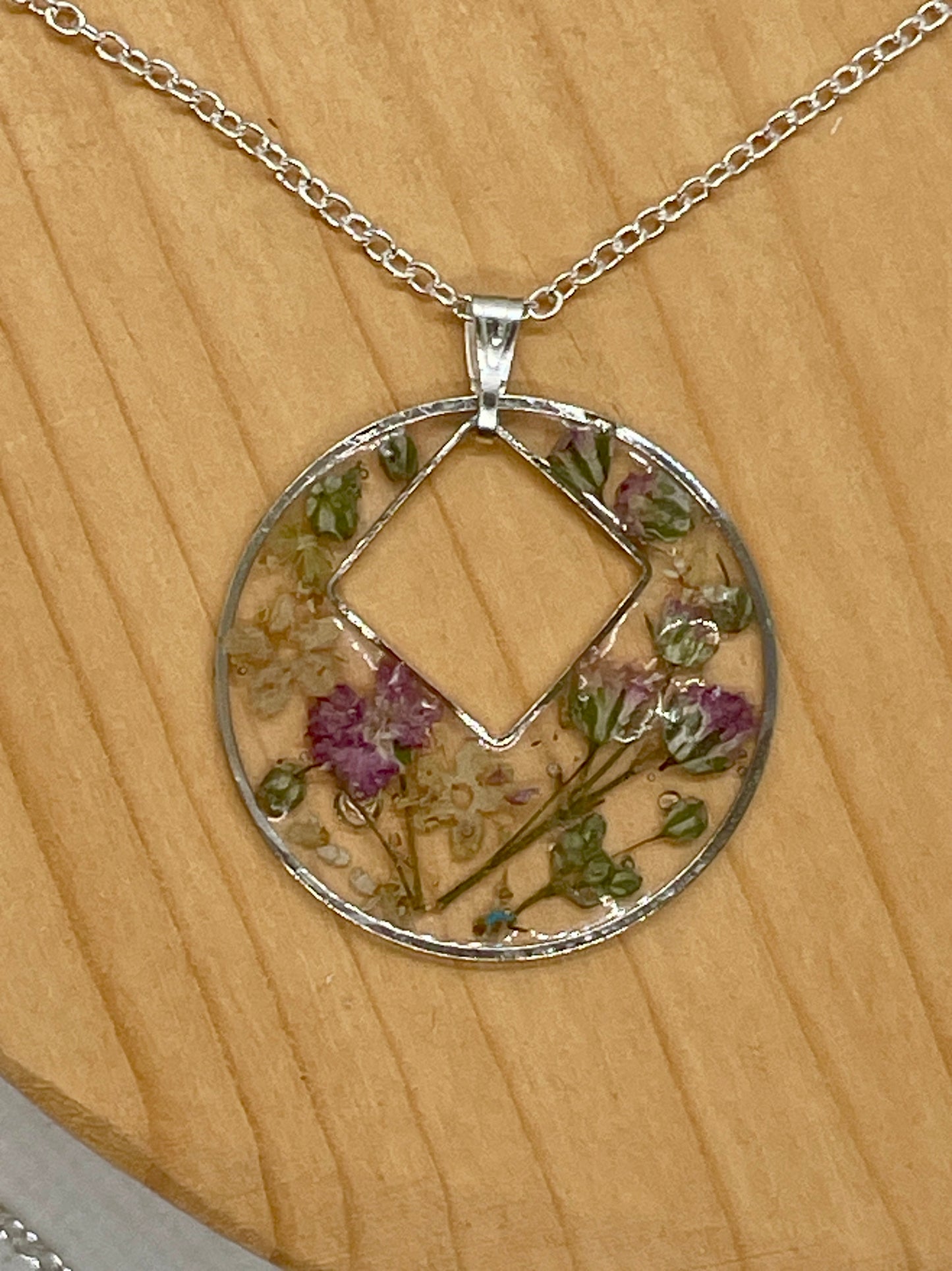 Gypsophila and elderflower circle necklace