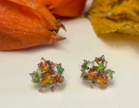 Autumn leaf studs - maple leaves