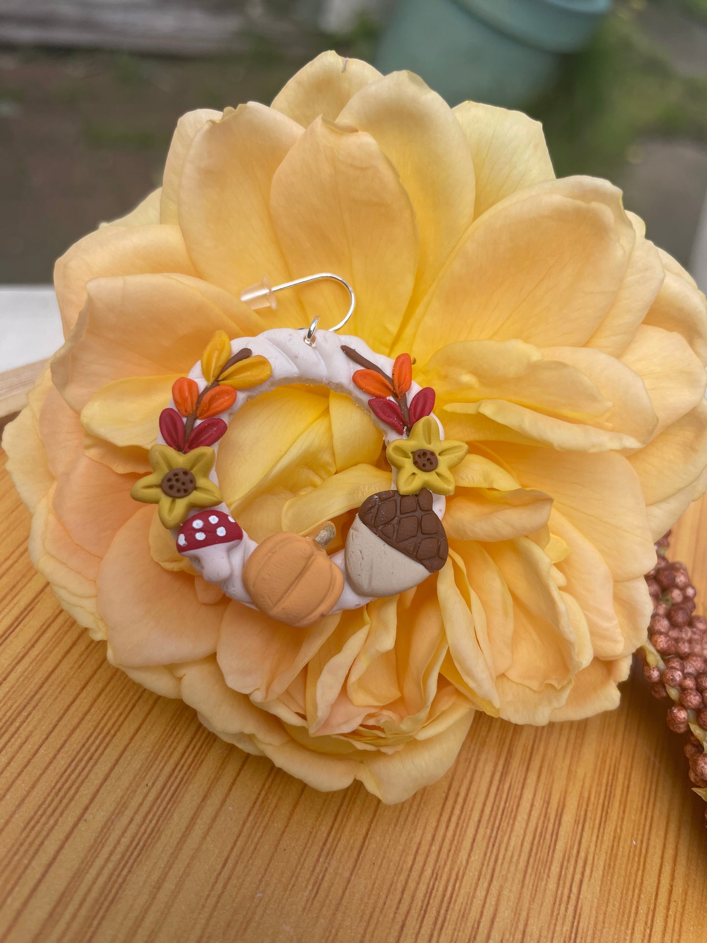 Autumn wreath earrings