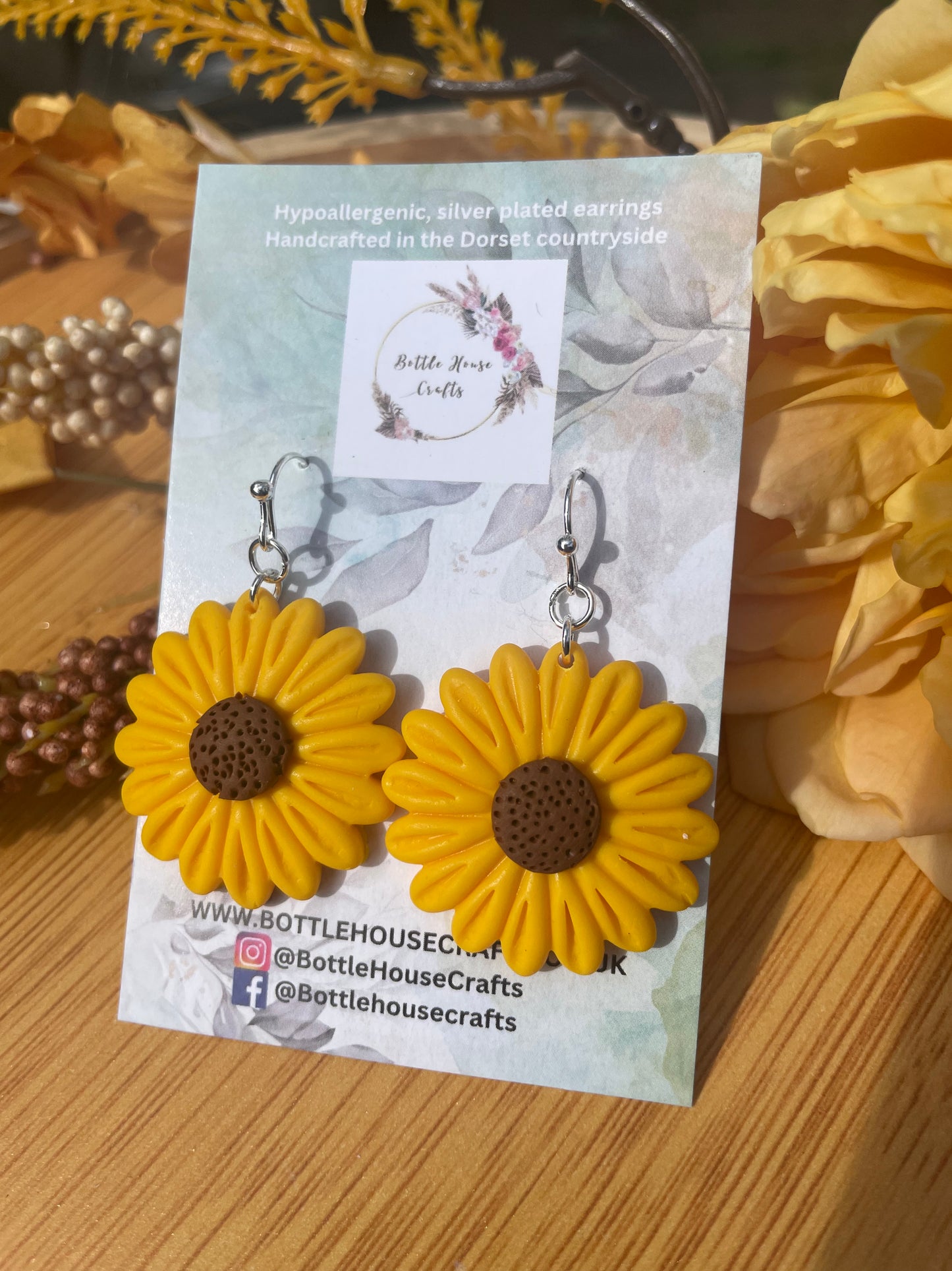 Sunflower earrings