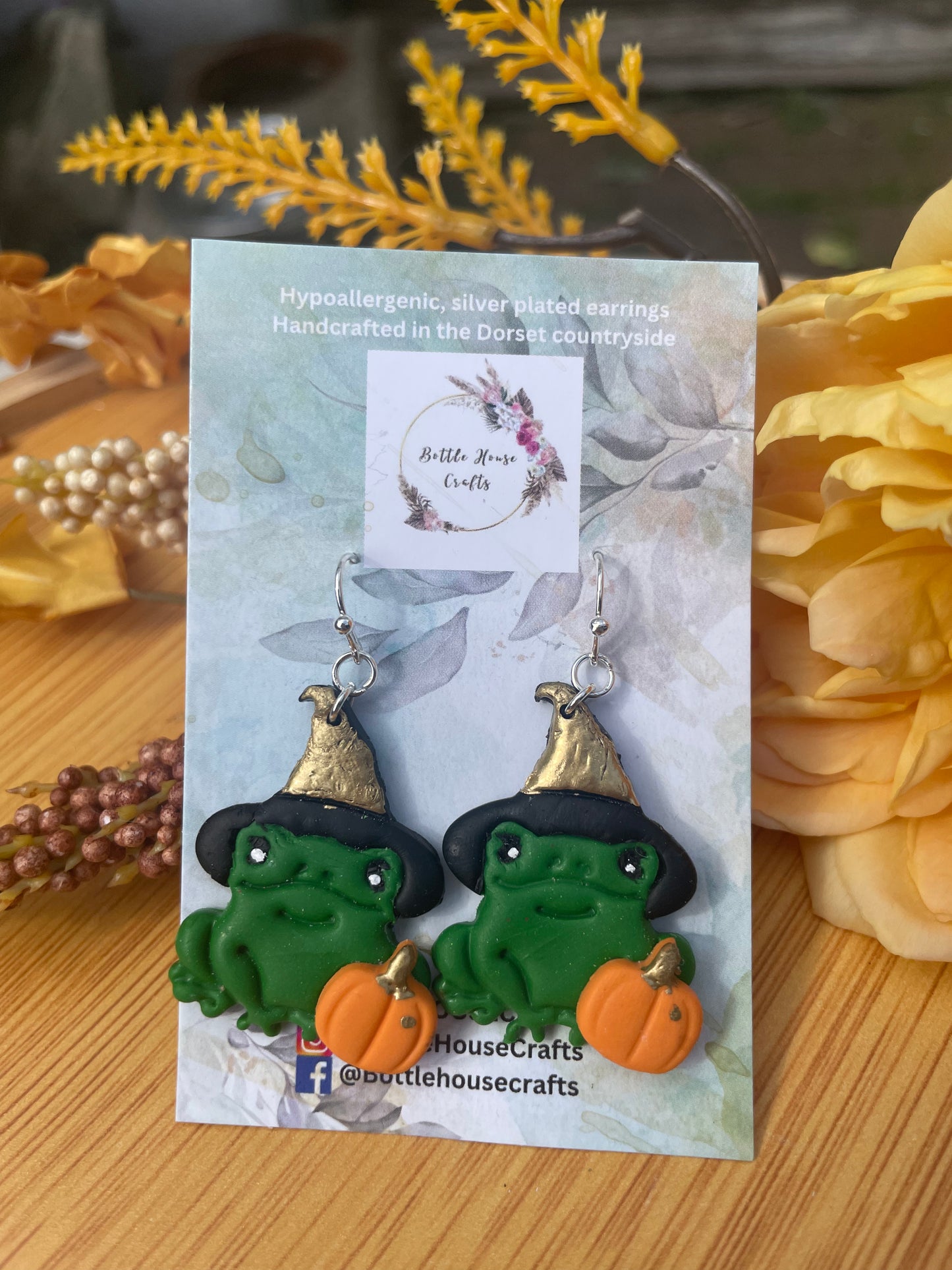 Witch frog earrings