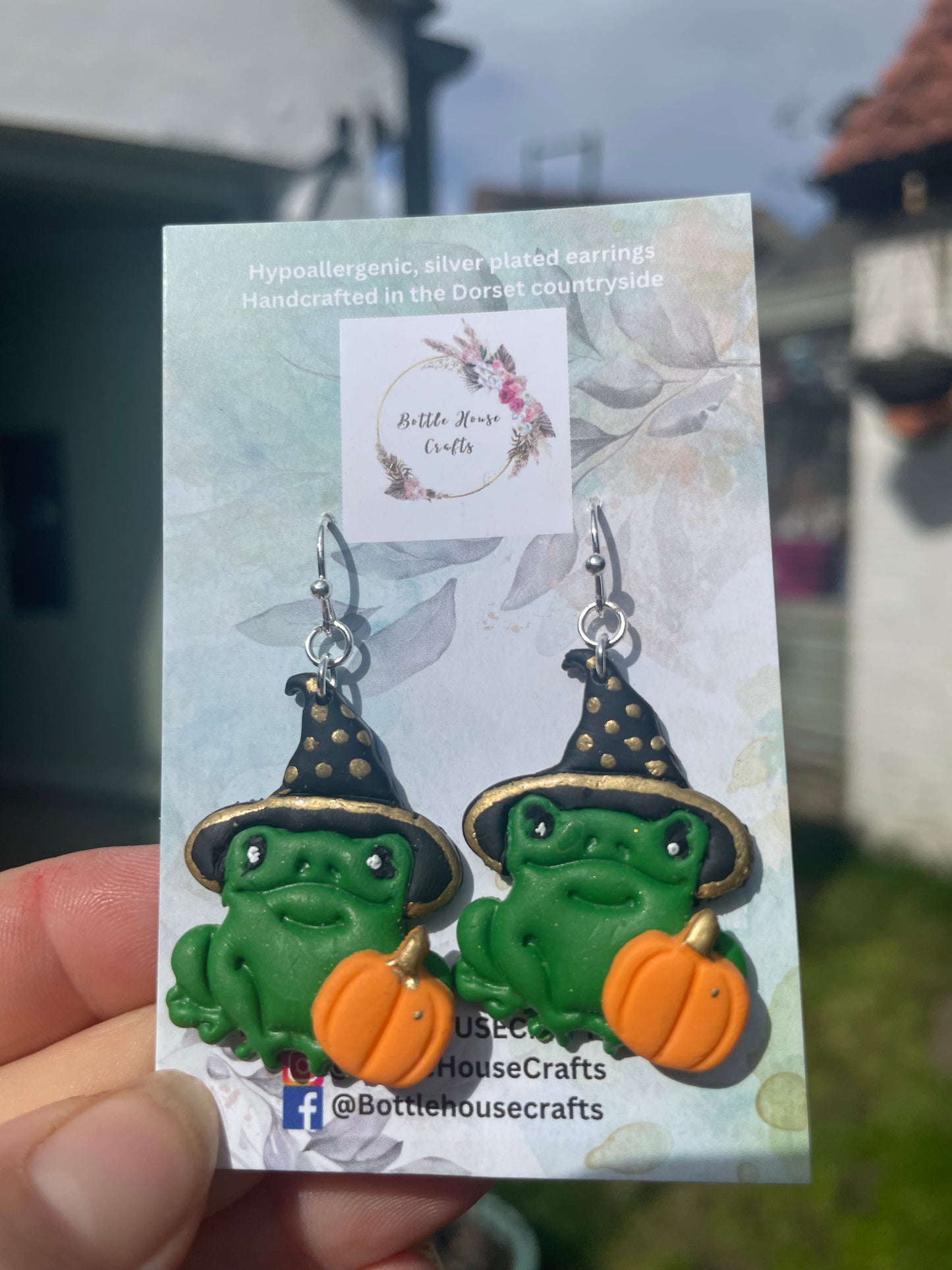 Witch frog earrings