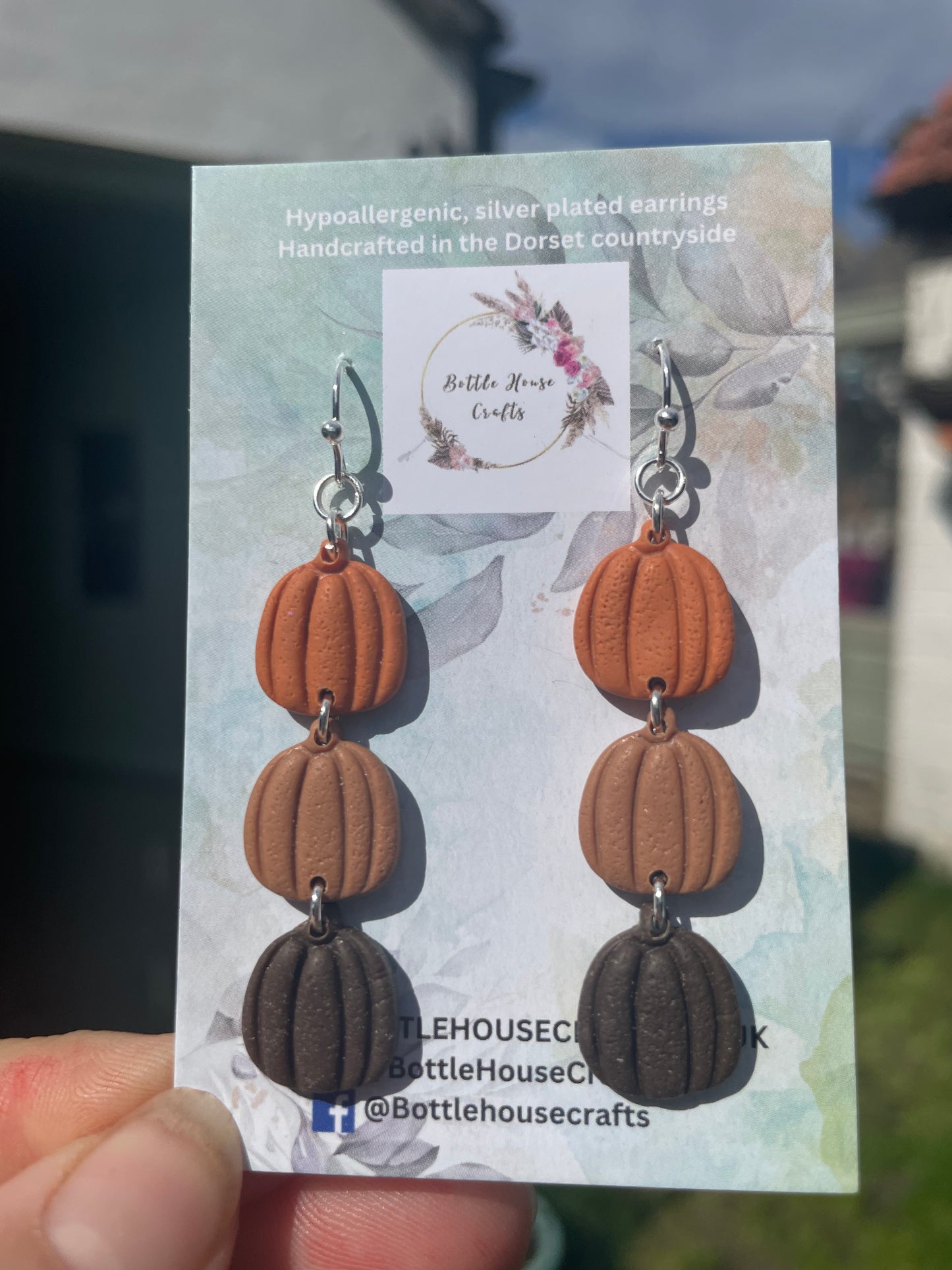 Pumpkin trio drop earrings