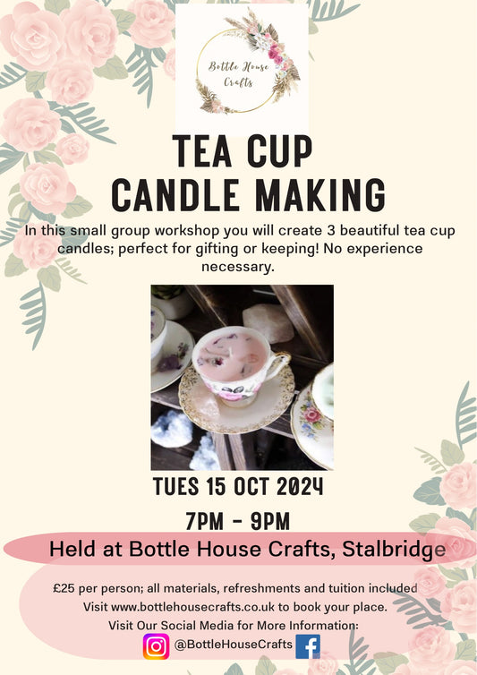 Tea cup candle making