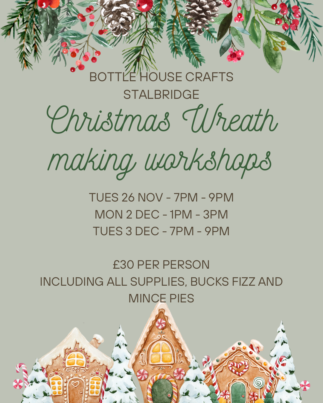 Christmas Wreath workshop - Tues 26 Nov