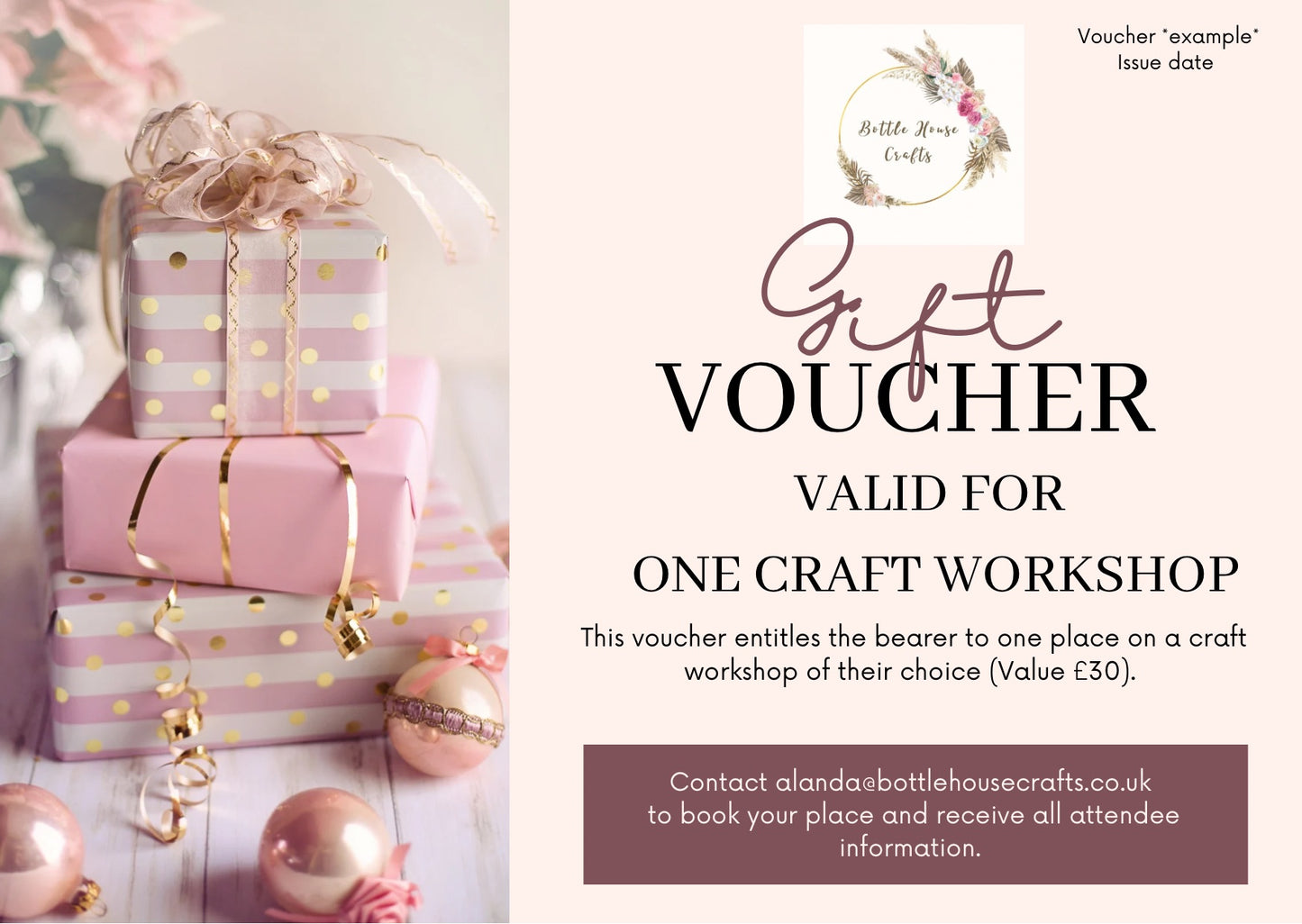 Craft workshop voucher